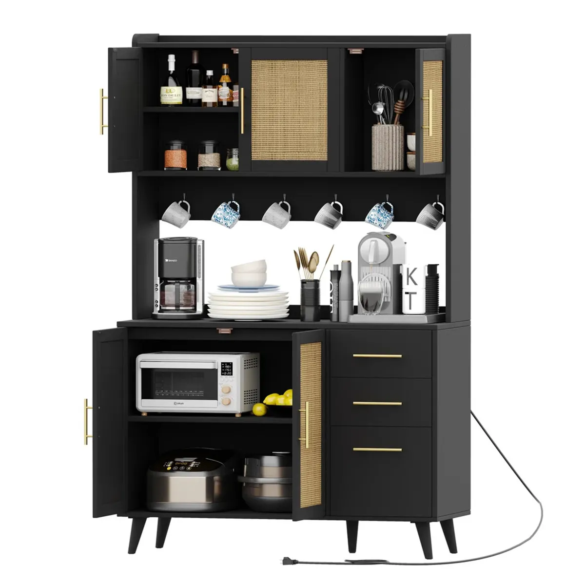 R&R MUEBLES - Mueble de Cocina Midori Negro R&R MUEBLES