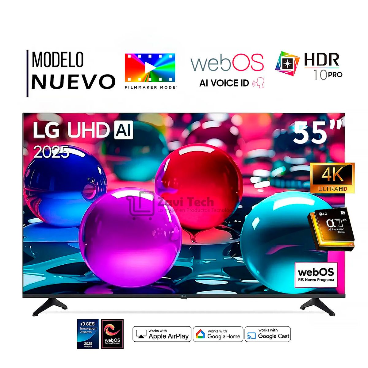 LG - Televisor Lg 55"  Pulg Ultra HD 4K AI ThinQ 55UA7300PSB Modelo 2025