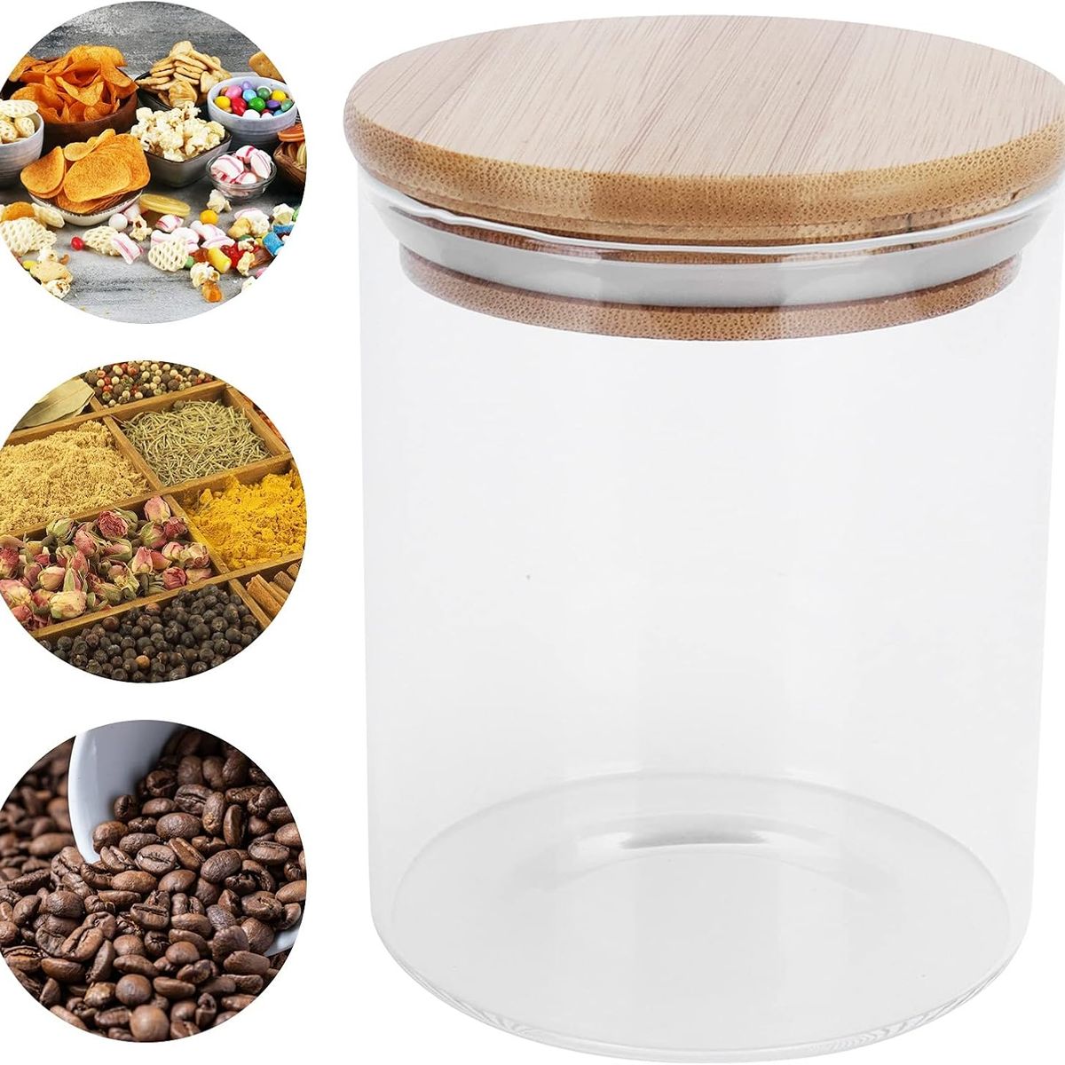 INSPIRA - Frascos de Almacenamiento Circular de Vidrio Set X3