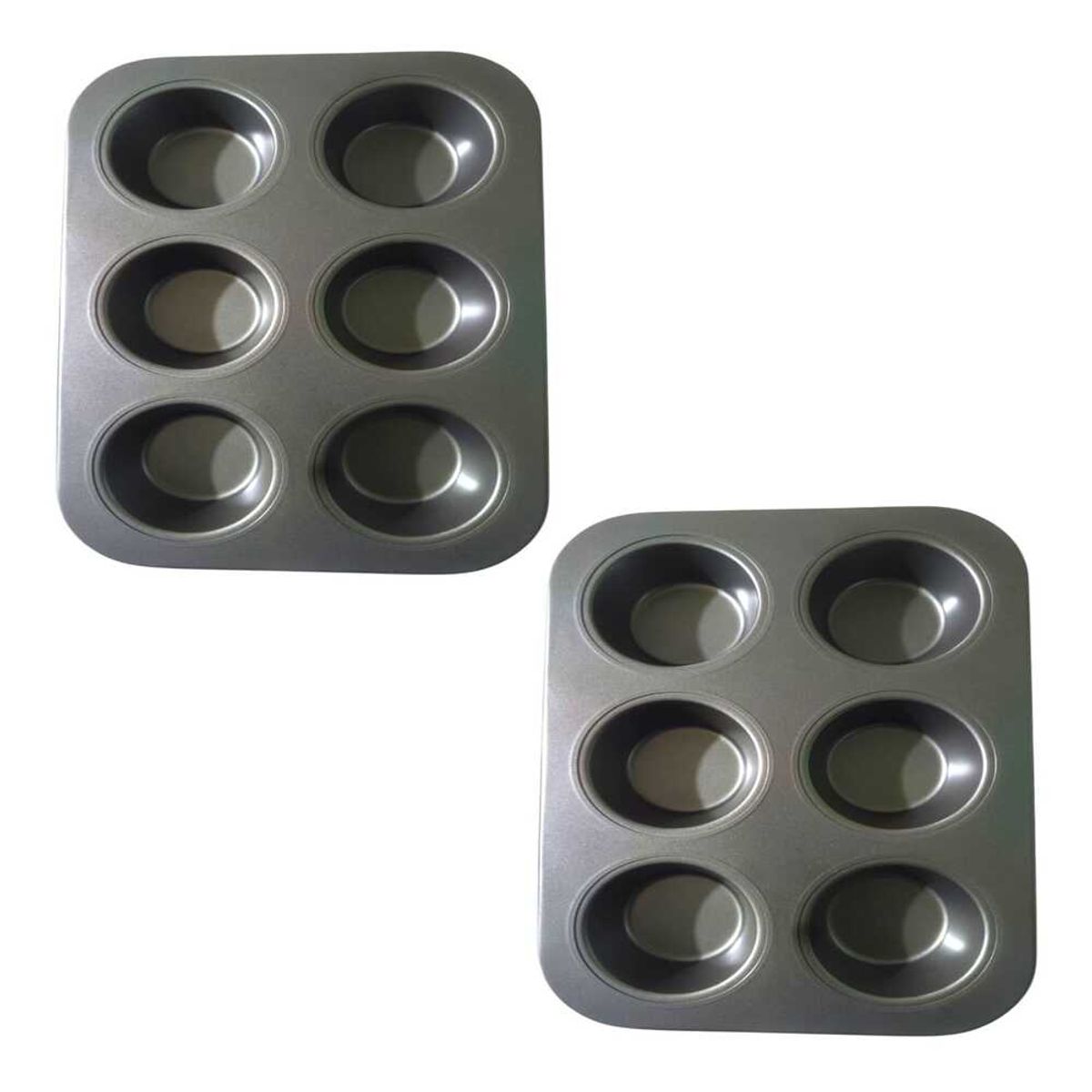 GENERICO - Dos Moldes  Para Cupcake de  6 Uds Antiadherente