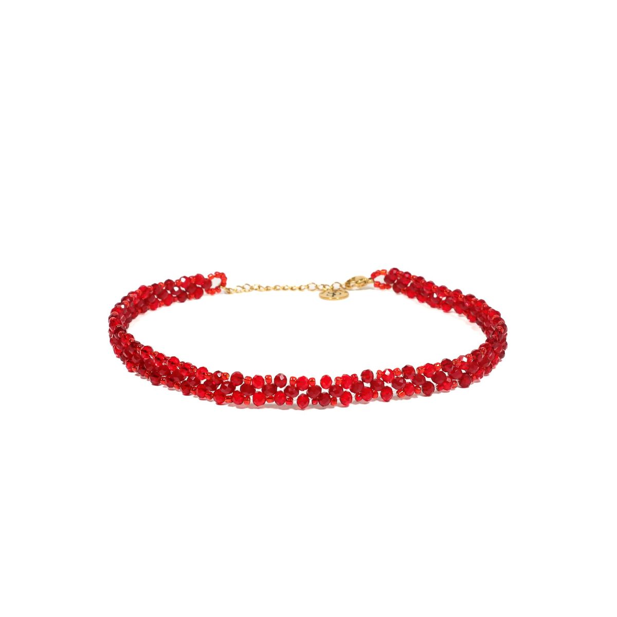 SAMANTHA PINTO HANDMADE ACCESSORIES - Collar Esmeralda Slim Rojo