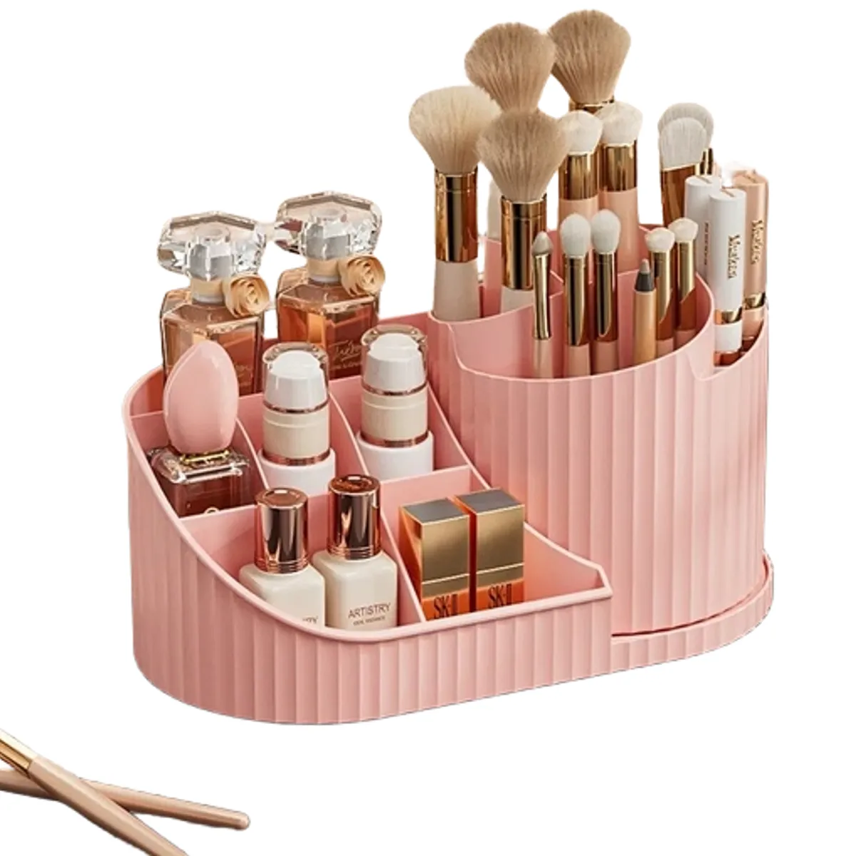 GENERICO - Organizador de cosmeticos giratorio - color rosado