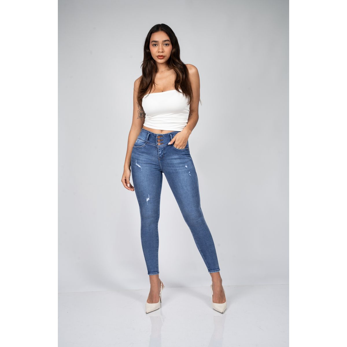 SASSARI - SKINNY CELESTE MARCA SASSARI