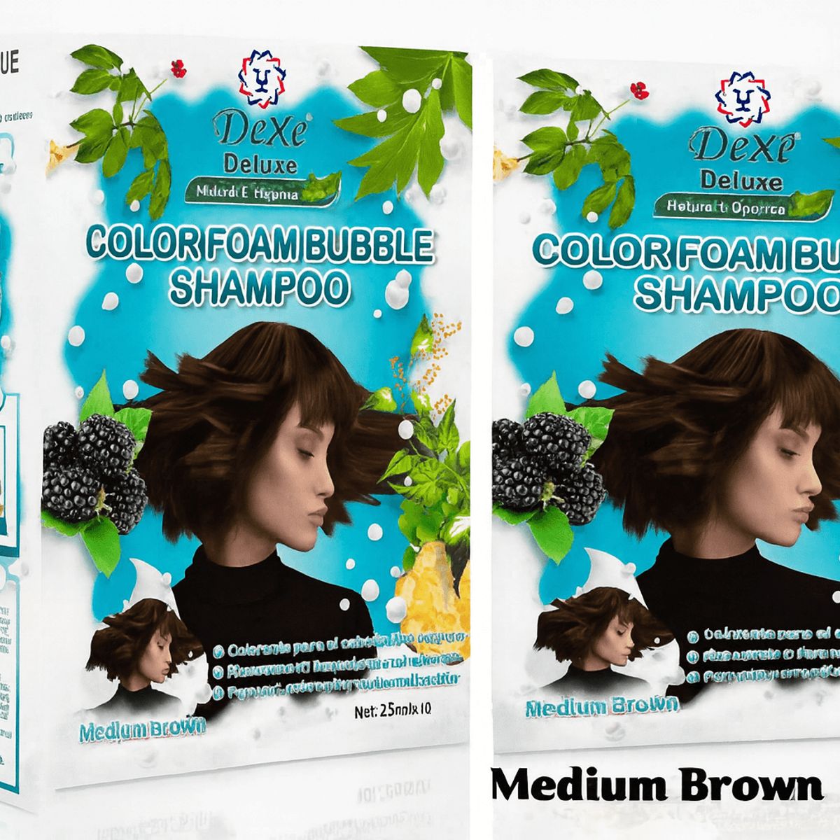 DEXE - Shampoo Dexe Medium Brown colorante para cabello caja x 10 unds