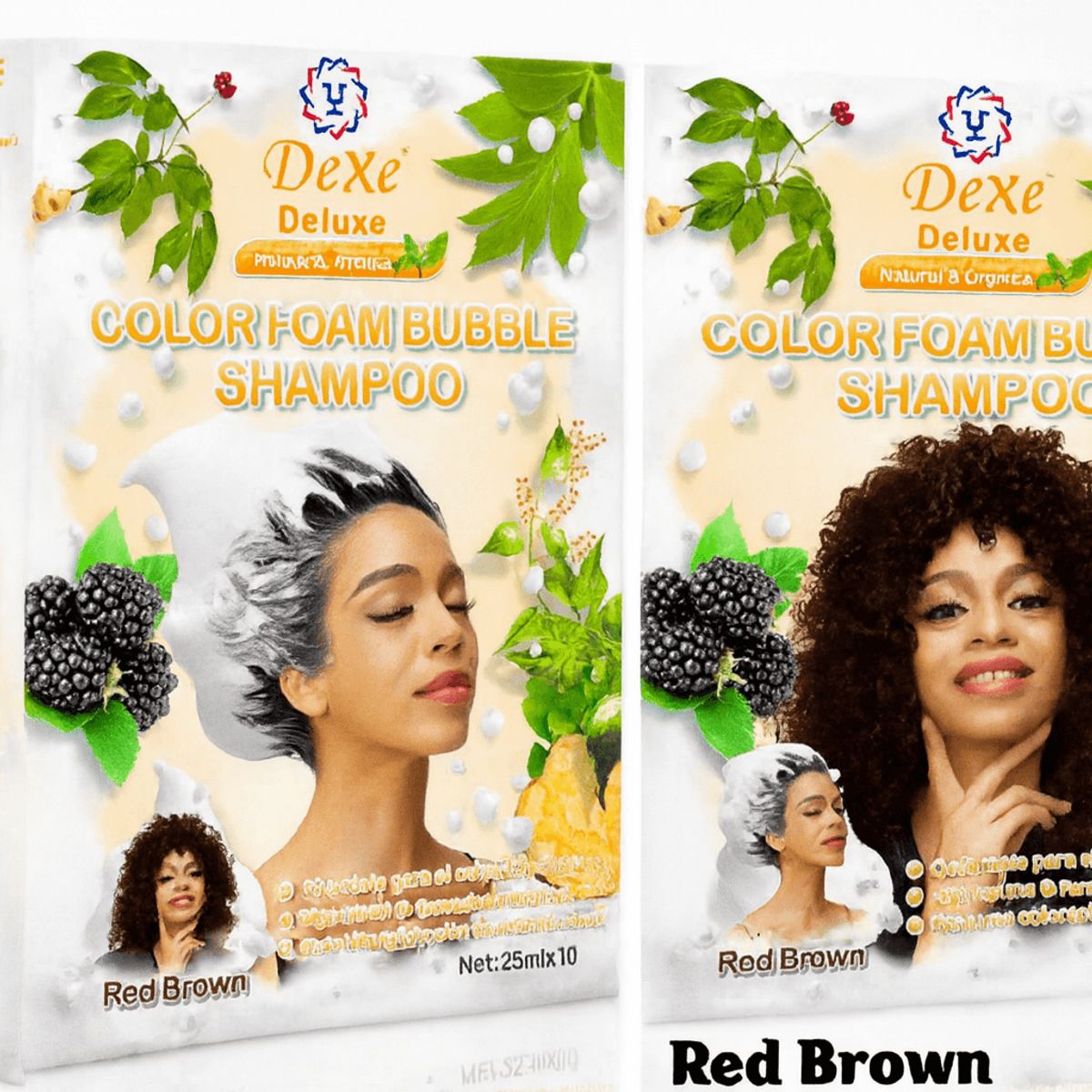 DEXE - Shampoo Dexe Red Brown colorante para cabello caja x 10 unds