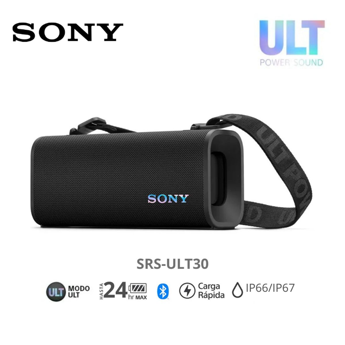 SONY - Parlante Bluetooth SONY SRS-ULT30 Portátil ULT FIELD 3 Negro