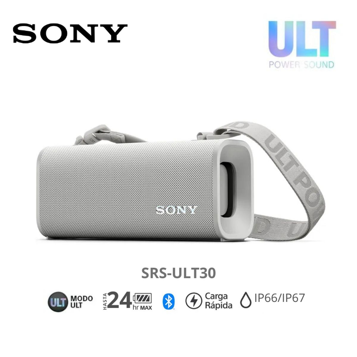 SONY - Parlante Bluetooth SONY SRS-ULT30 Portátil ULT FIELD 3 Gris