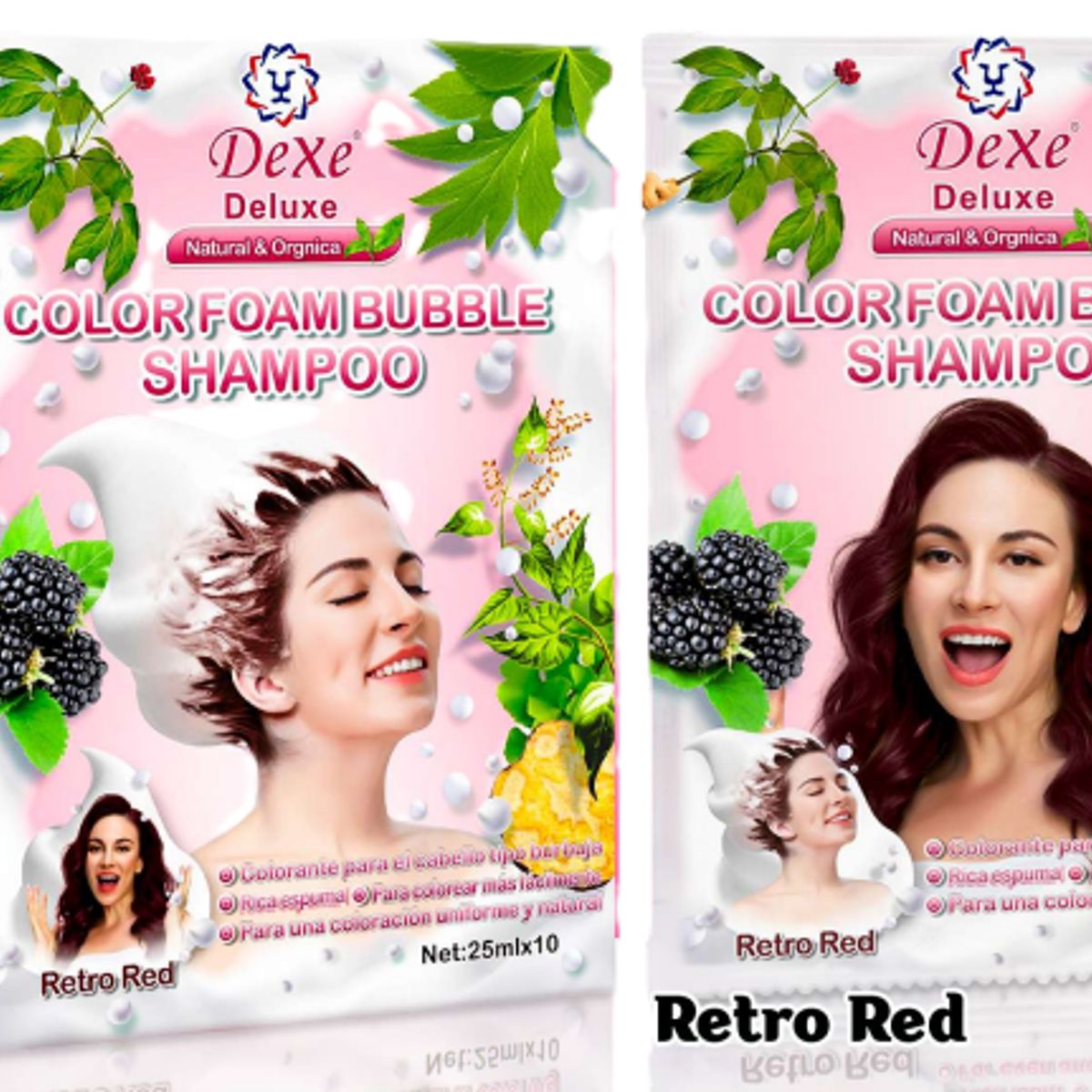 DEXE - Shampoo Dexe Retro Red colorante para cabello caja x 10 unds