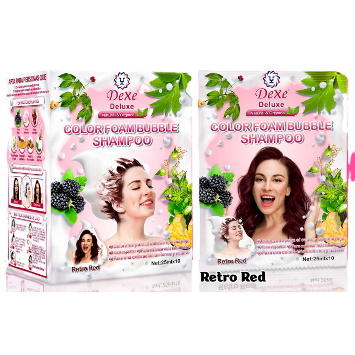 DEXE - Shampoo Dexe Retro Red colorante para cabello caja x 10 unds