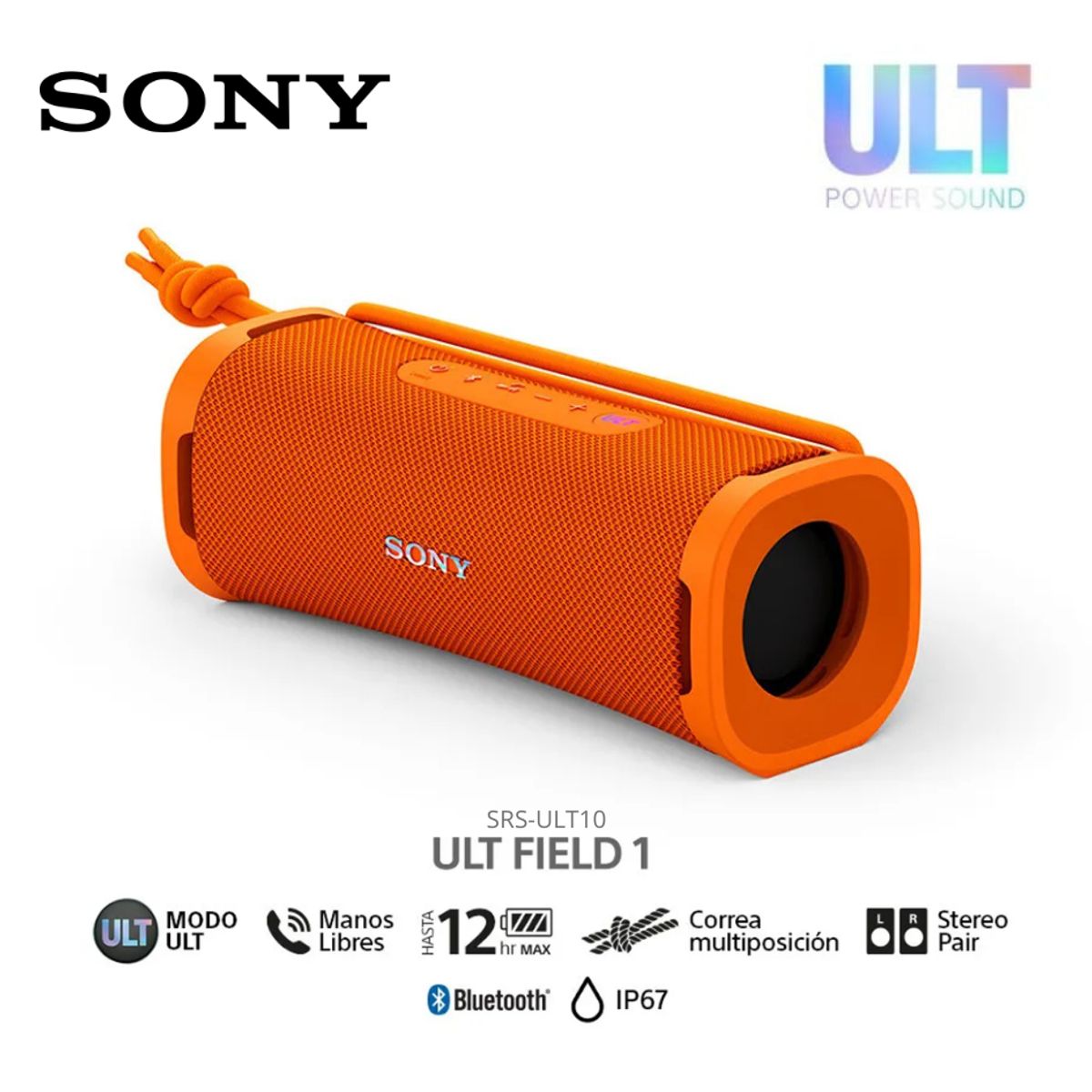 SONY - Parlante Bluetooth SONY SRS-ULT10 Portátil ULT FIELD 1 Naranja