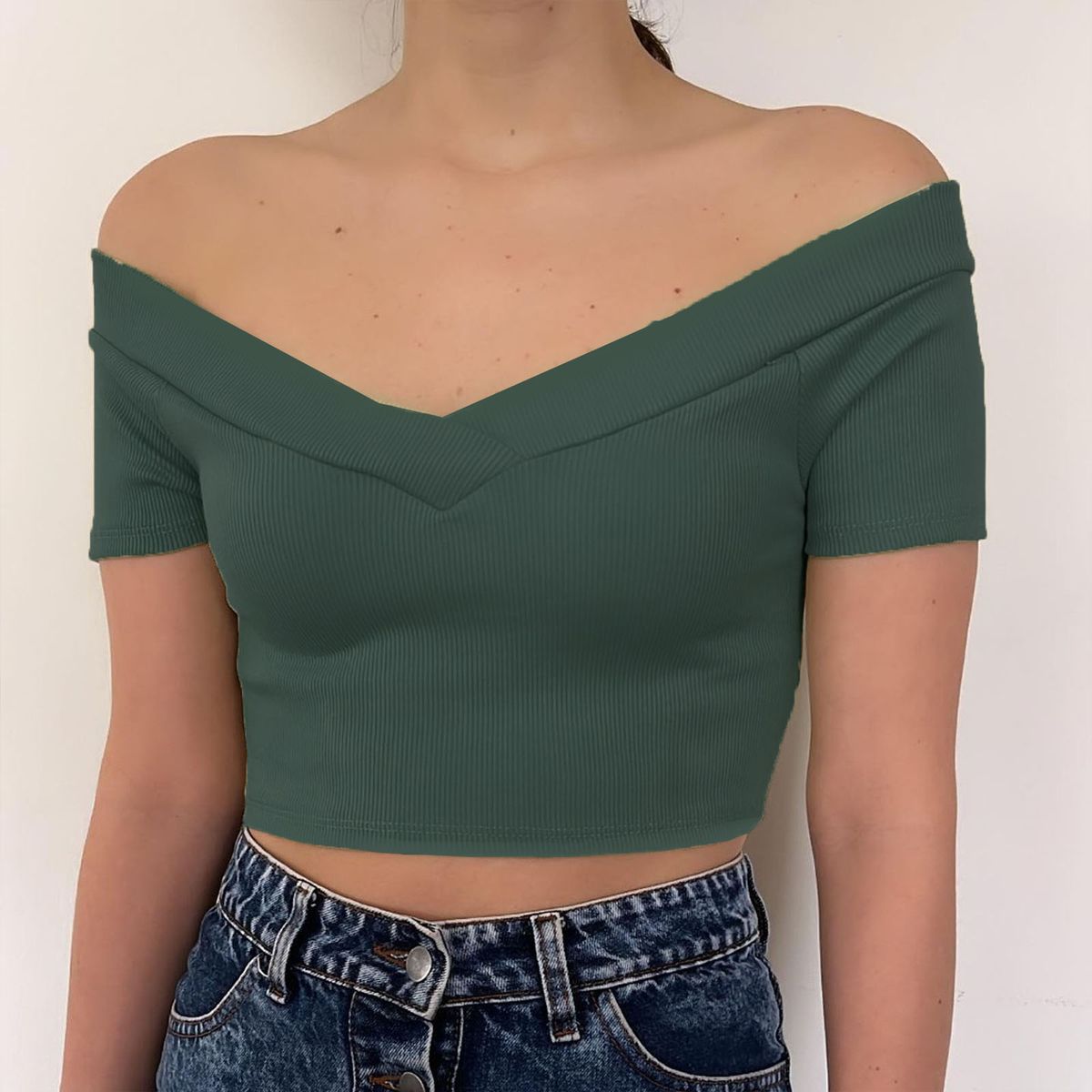 GENERICO - Crop basico Gail McKenna verde oscuro