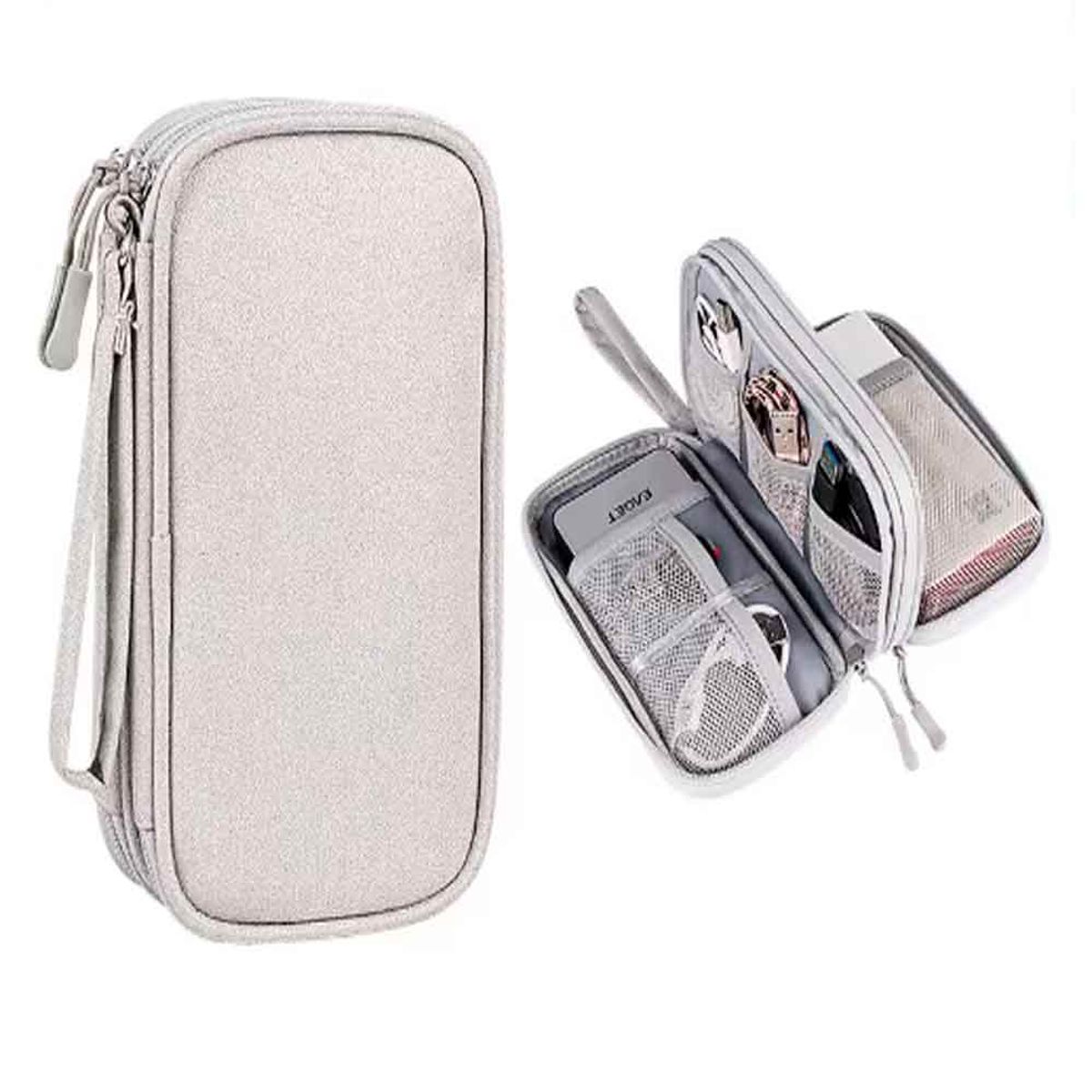 VARIOS - Estuche Organizador Documentos Electrónicos de Viaje Impermeable Gris