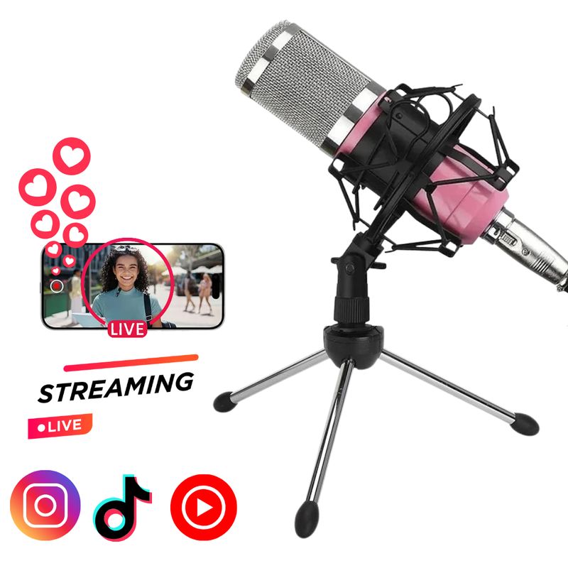 SEISA - Microfono Condensador para Streaming Podcast Live Grabación Estudio