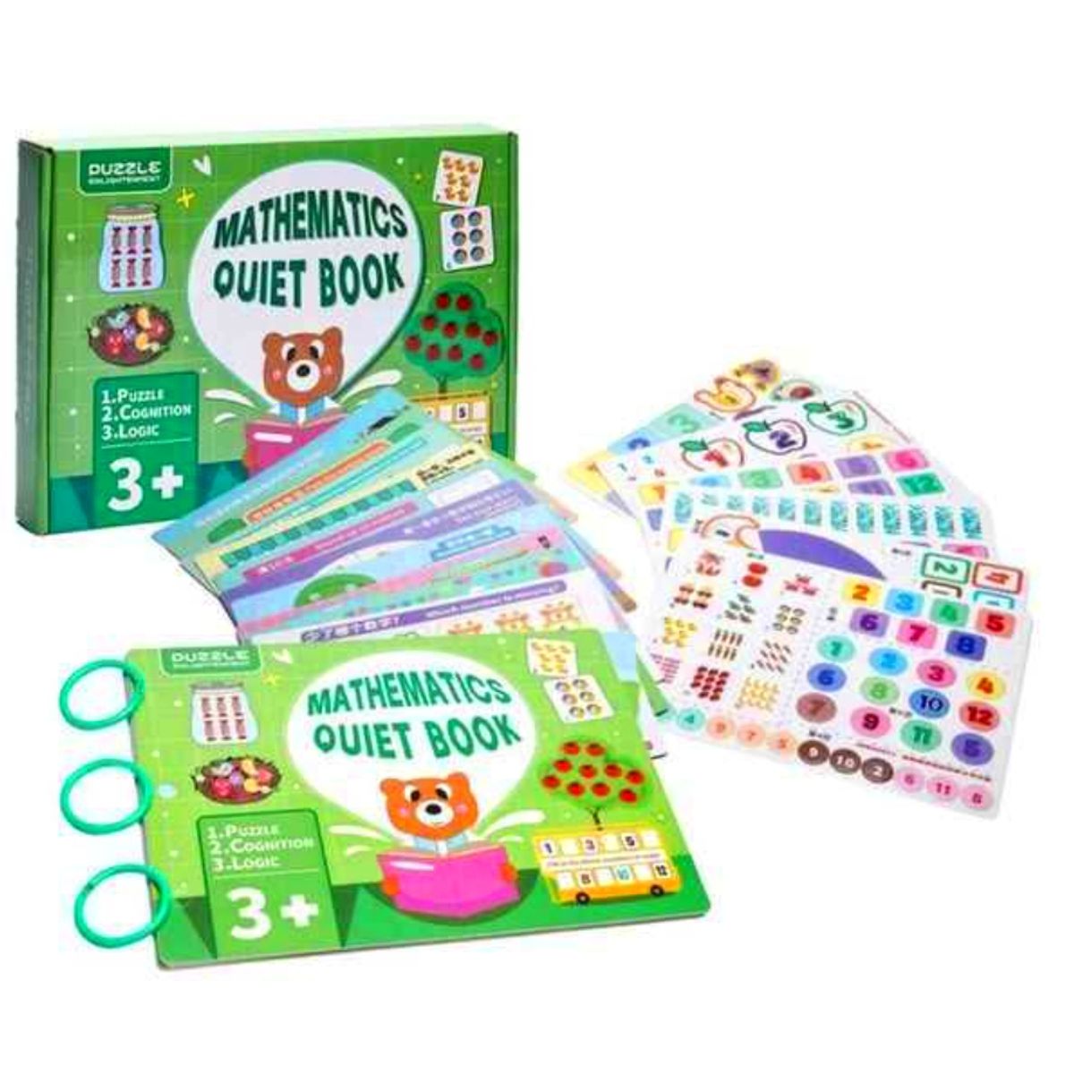 GENERICO - Libro Montessori Osito Matemático - Juegos con actividades cognitivas niños