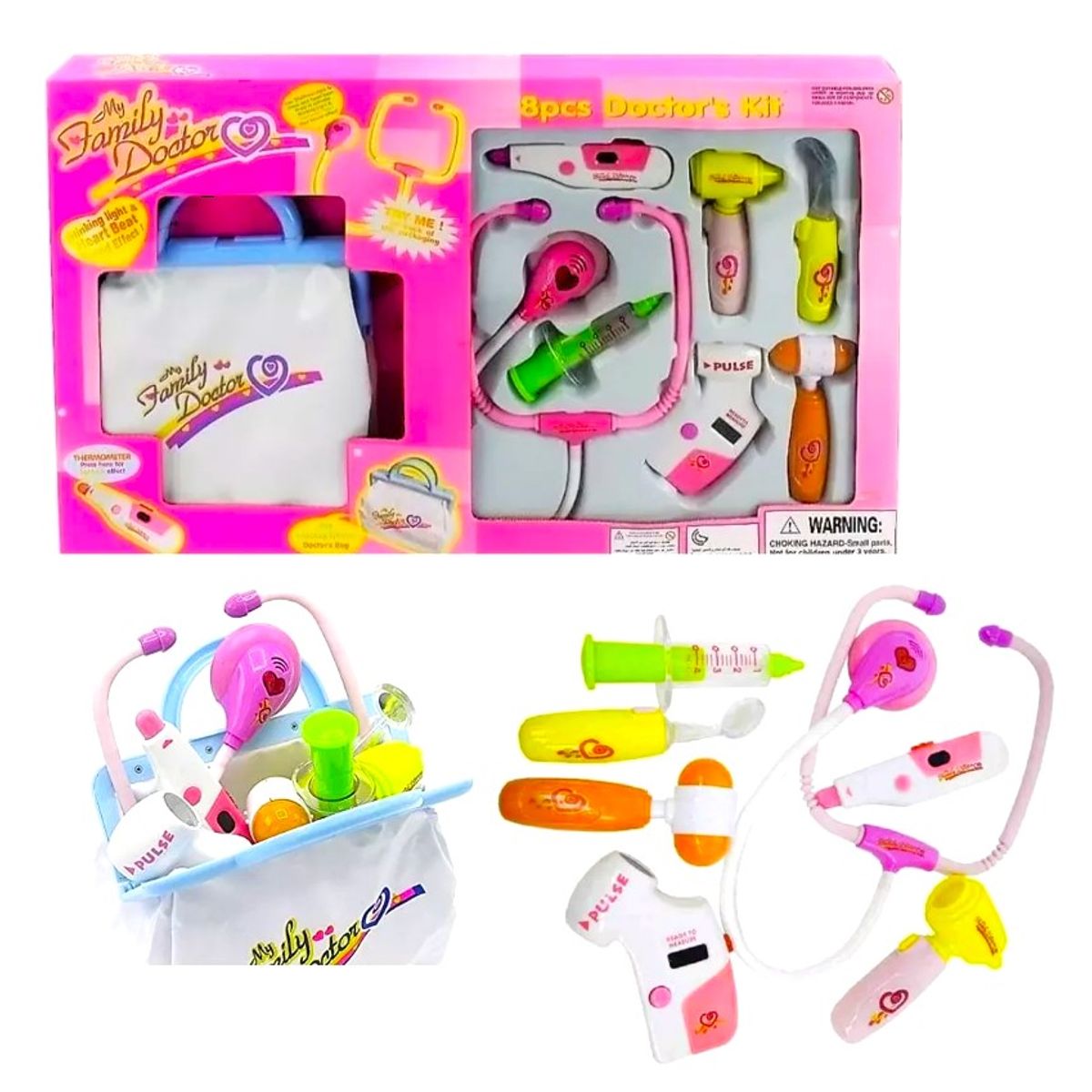 GENERICO - Set de Doctor Rosado + accesorios Luz y Sonido