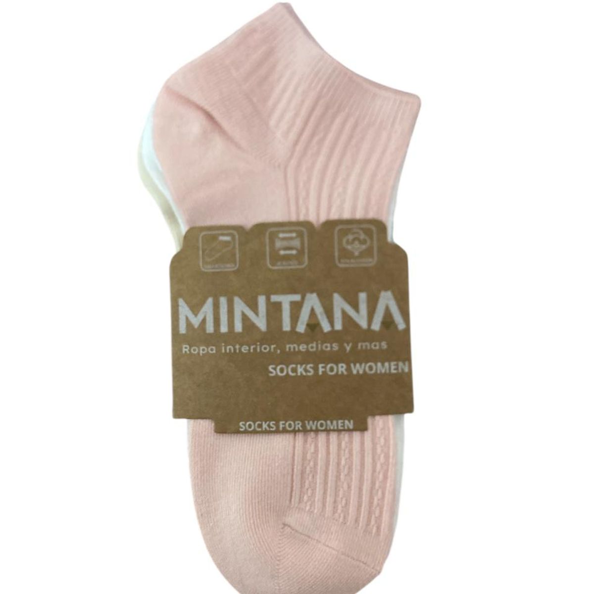 MINTANA - PACK 3 MEDIAS SIN COSTURA  TALONERA ALGODON HILO MUJER MINTANA PASTELES