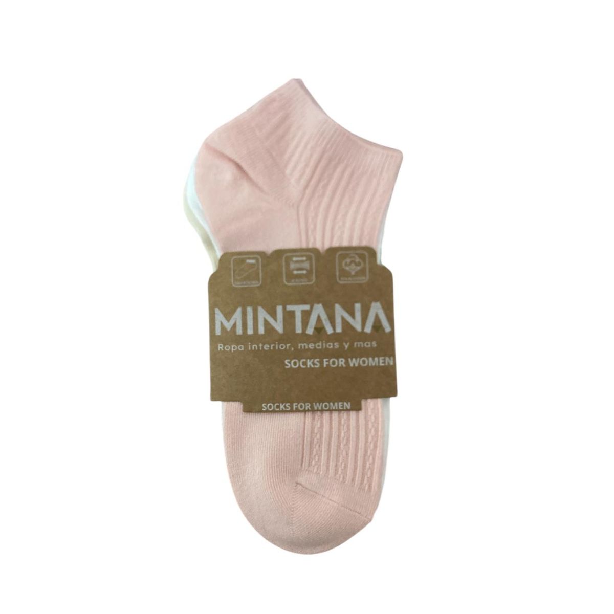 MINTANA - PACK 3 MEDIAS SIN COSTURA  TALONERA ALGODON HILO MUJER MINTANA PASTELES