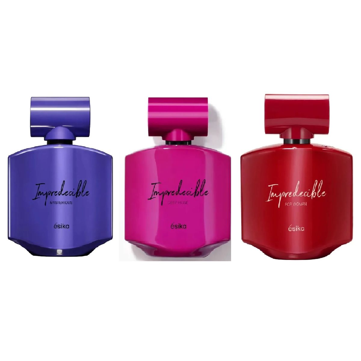 ESIKA - trio Impredecible - Mysterious - Deep Rose- Esika