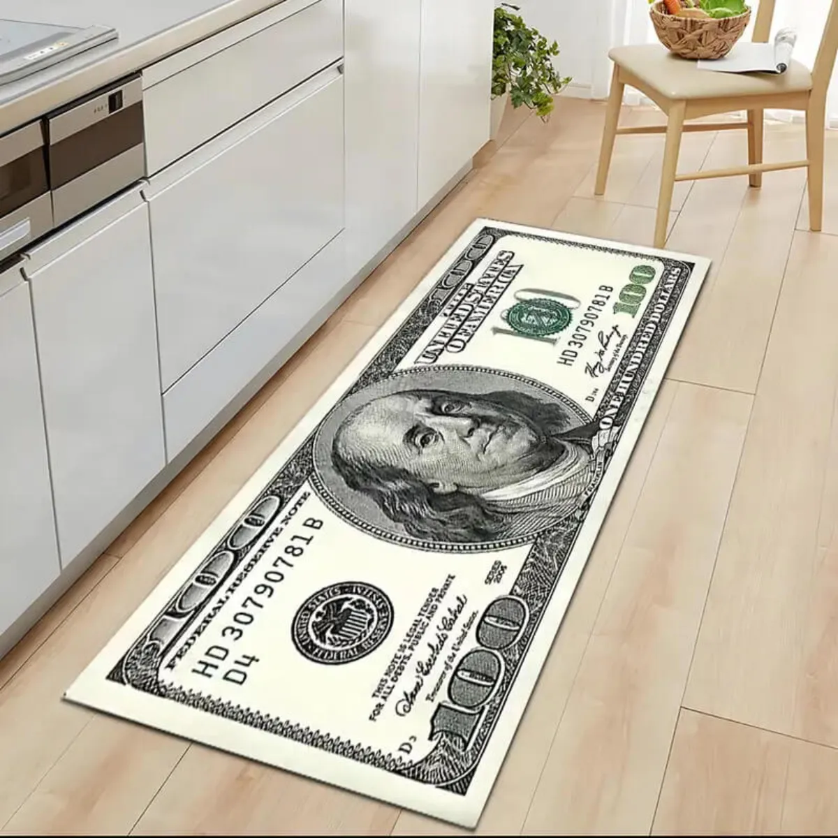ELMEJORPRECIO - Alfombra Decorativa para Dormitorio Modelo Dólar De 90 Cm x 45 Cm