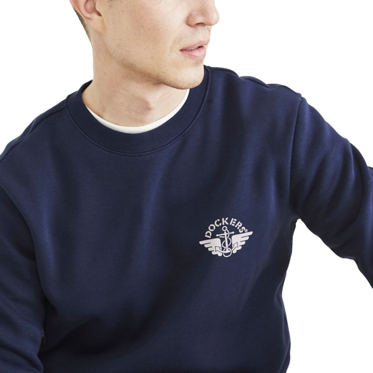 DOCKERS - Polera Hombre Crewneck Regular Fit Azul Dockers