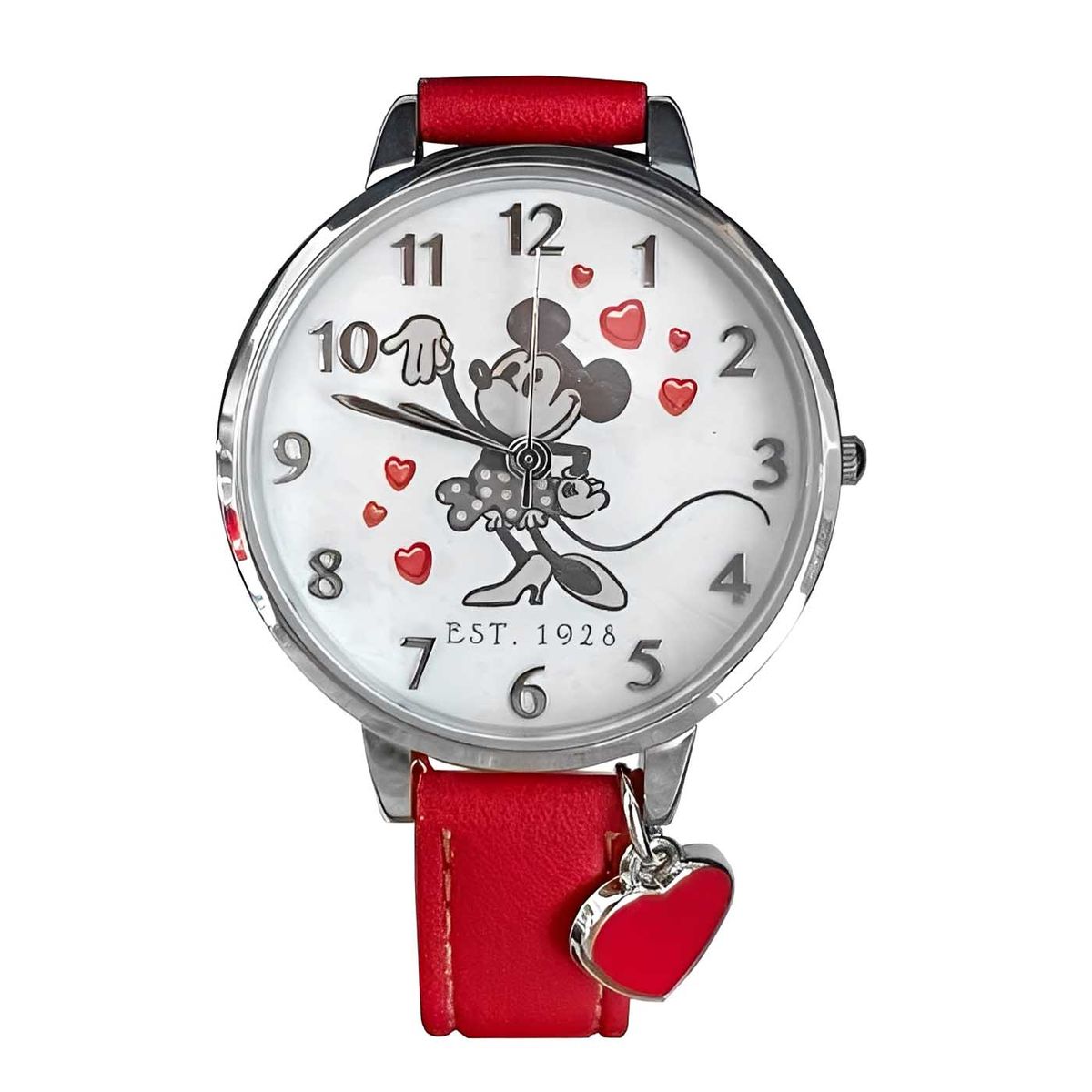 DISNEY - Reloj Mujer Disney Minnie Mouse Edición 100 Años Analógico Rojo E1928