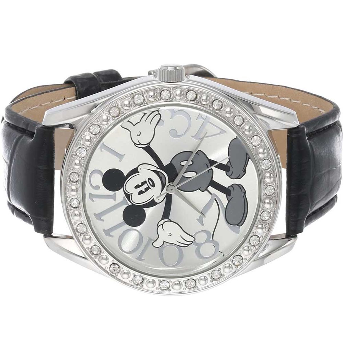 DISNEY - Reloj Mujer Disney Mickey Mouse Analógico Casual Piedras Negro MK1015