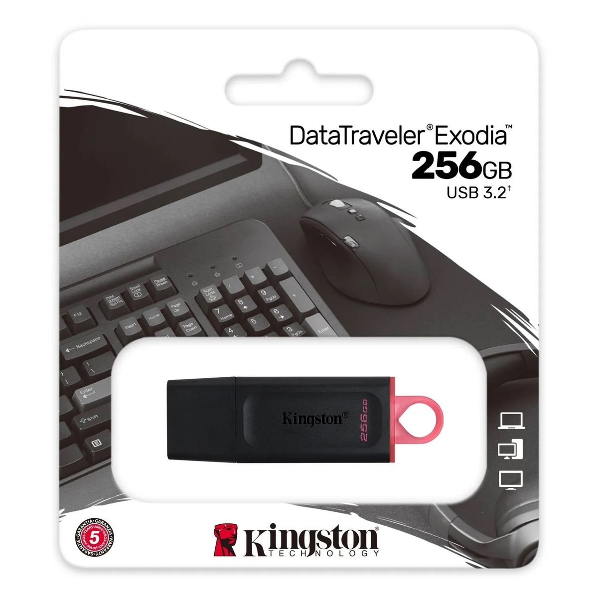 KINGSTON - Memoria Flash USB Kingston DataTraveler Exodia 256GB Rojo
