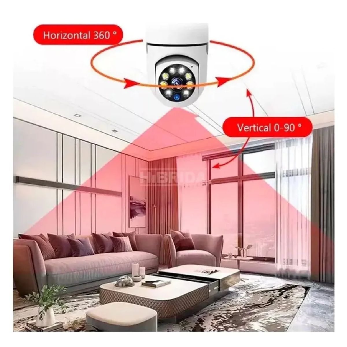 GENERICO - Foco Cámara Led Espía 360 De Seguridad Wifi Tiempo Real