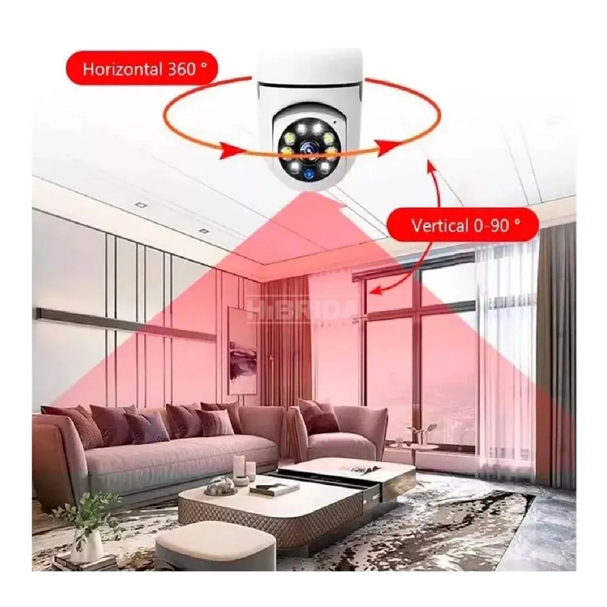 GENERICO - Foco Cámara Led Espía 360 De Seguridad Wifi Tiempo Real