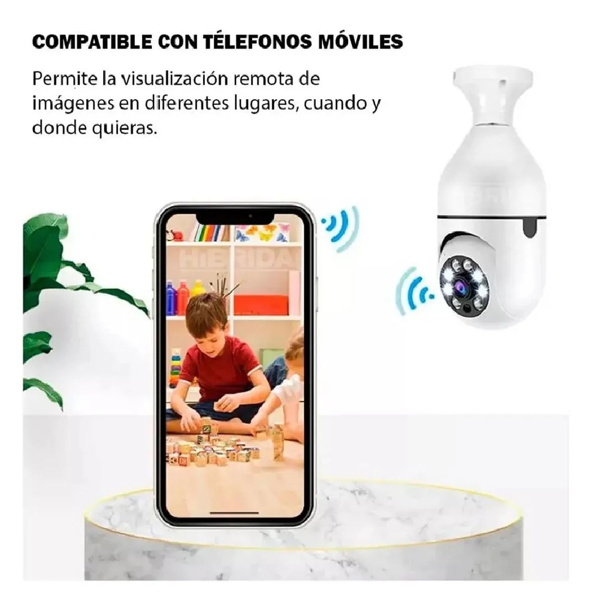 GENERICO - Foco Cámara Led Espía 360 De Seguridad Wifi Tiempo Real