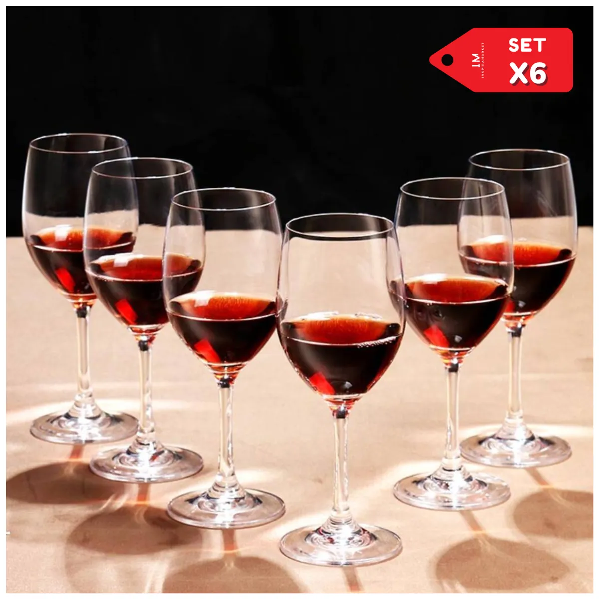 INSPIRA MARKET - Set x6 copas de vino elegante