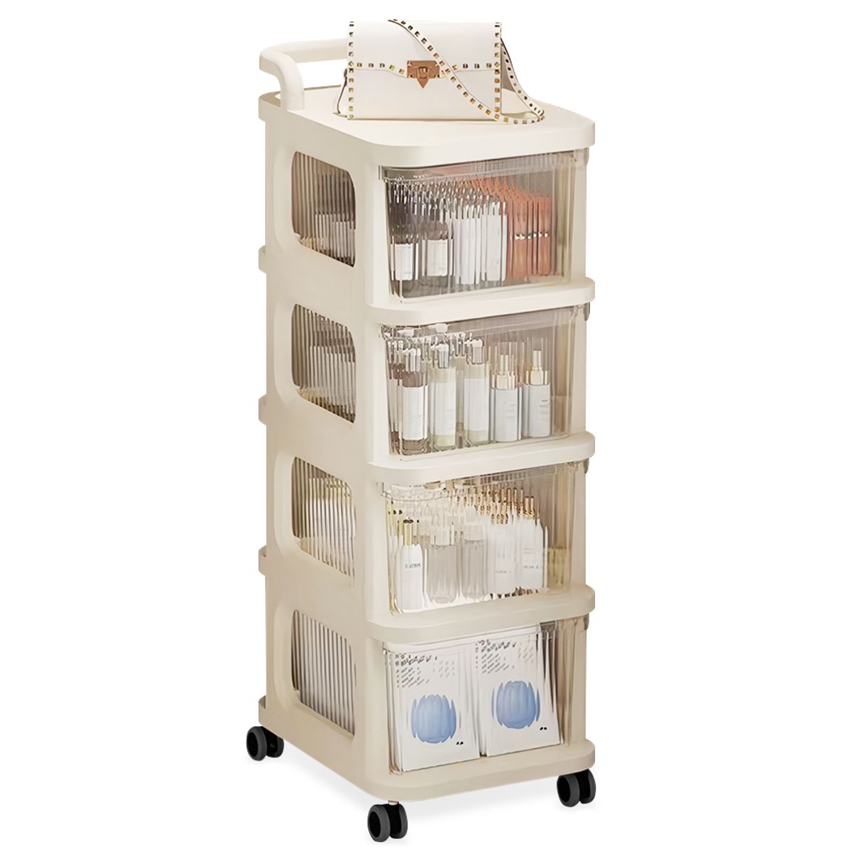 KELLER - Organizador con Ruedas de 4 Niveles para Baño CT4