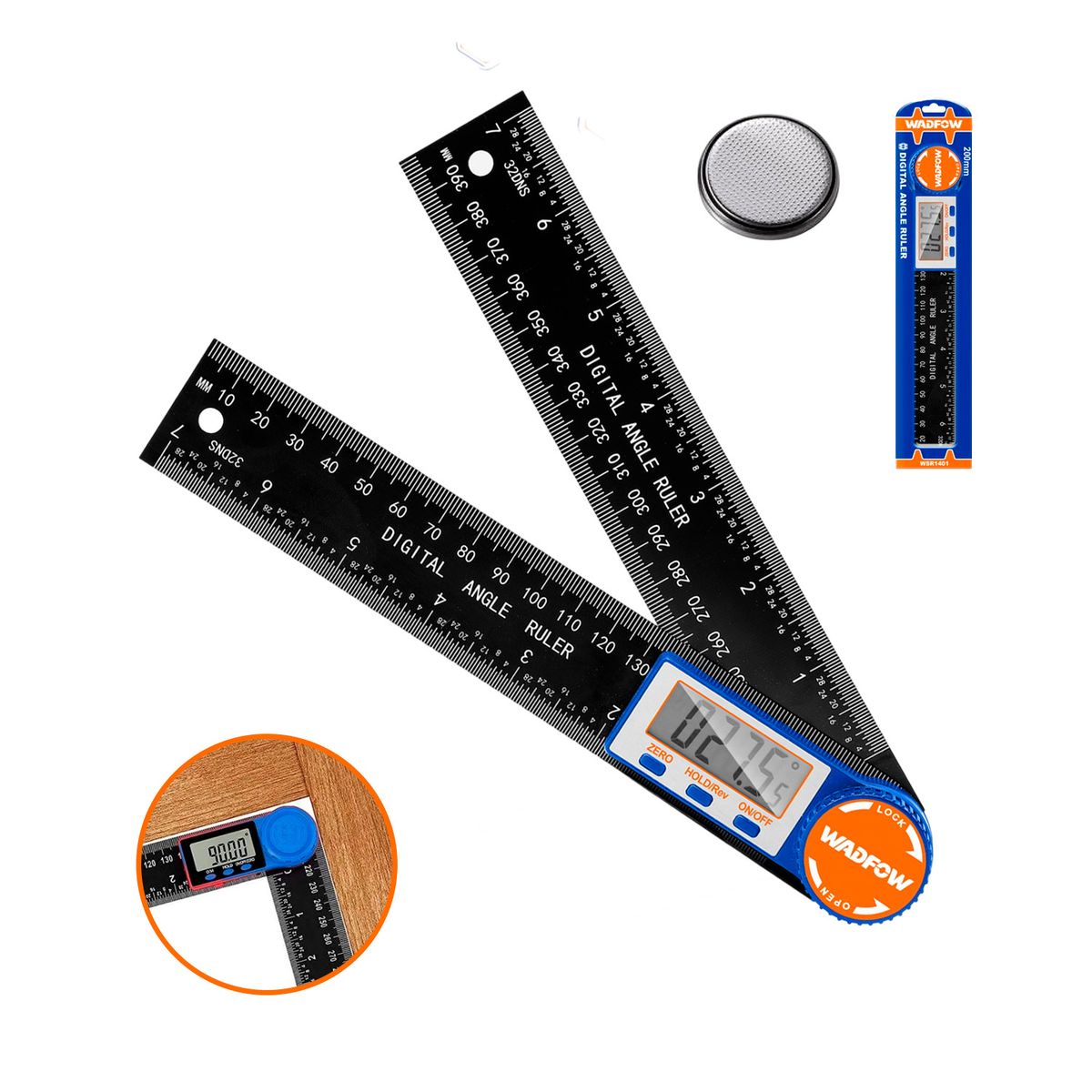 GENERICO - Regla Digital Transportador 360° Con Pantalla Lcd Precisa