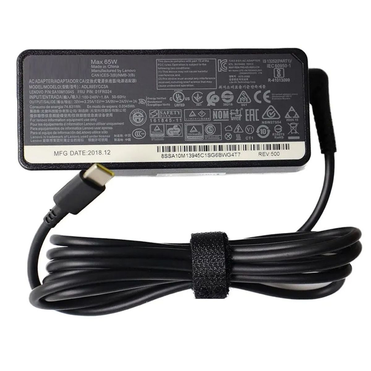 LENOVO - CARGADOR LAPTOP PARA LENOVO 20V 325A 65W TIPO C
