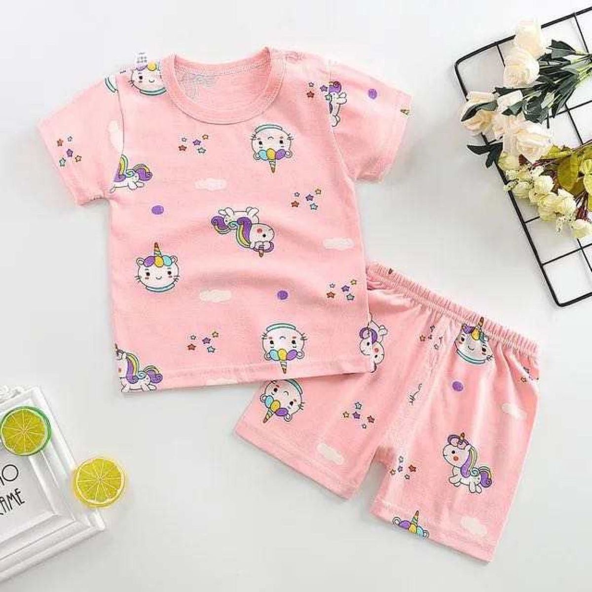 GENERICO - Conjunto para Niñas Calle o Pijama Unicornio Ropa Infantil Rosa