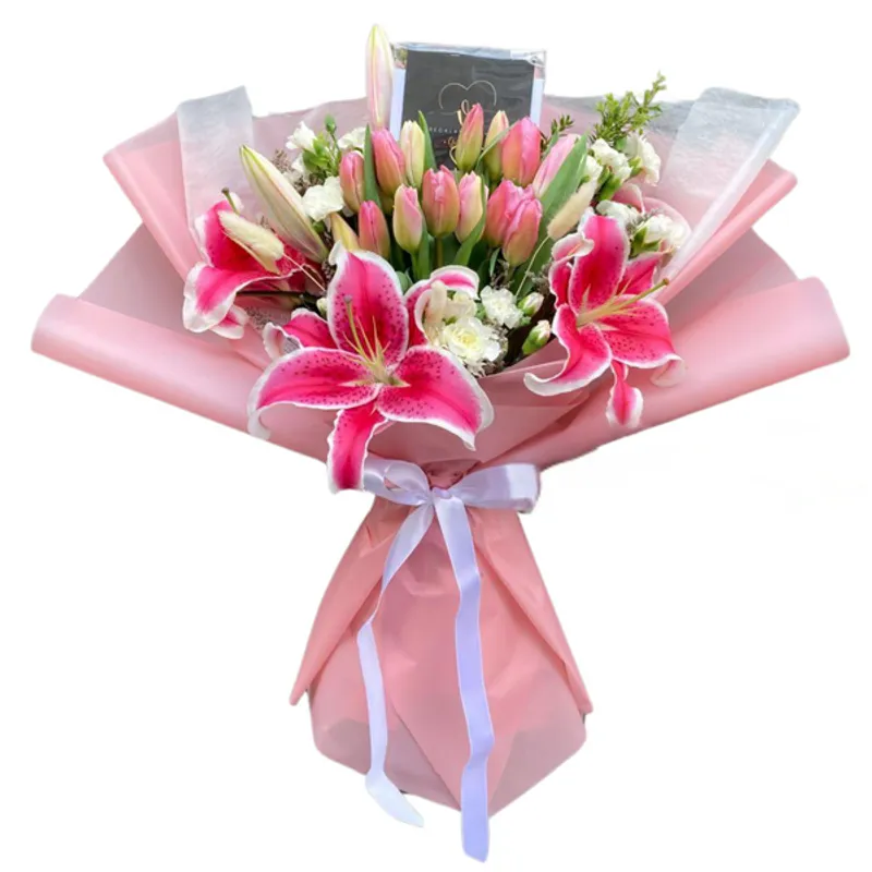 GENERICO - Ramo Imperial de 15 tulipanes aleatorios -  Ramo de Flores