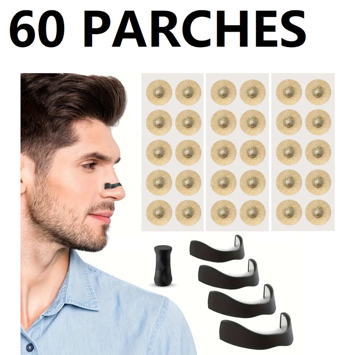 GENERICO - Bandas Nasales Tiras Magnéticas Iman Nariz Respira Mejor X30 dias