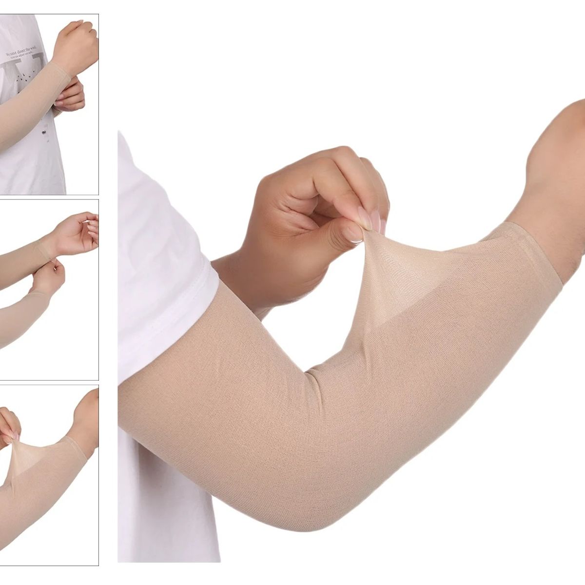 GENERICO - MANGA DE BRAZO PROTECCIÓN SOLAR MULTIPROPOSITO  BEIGE