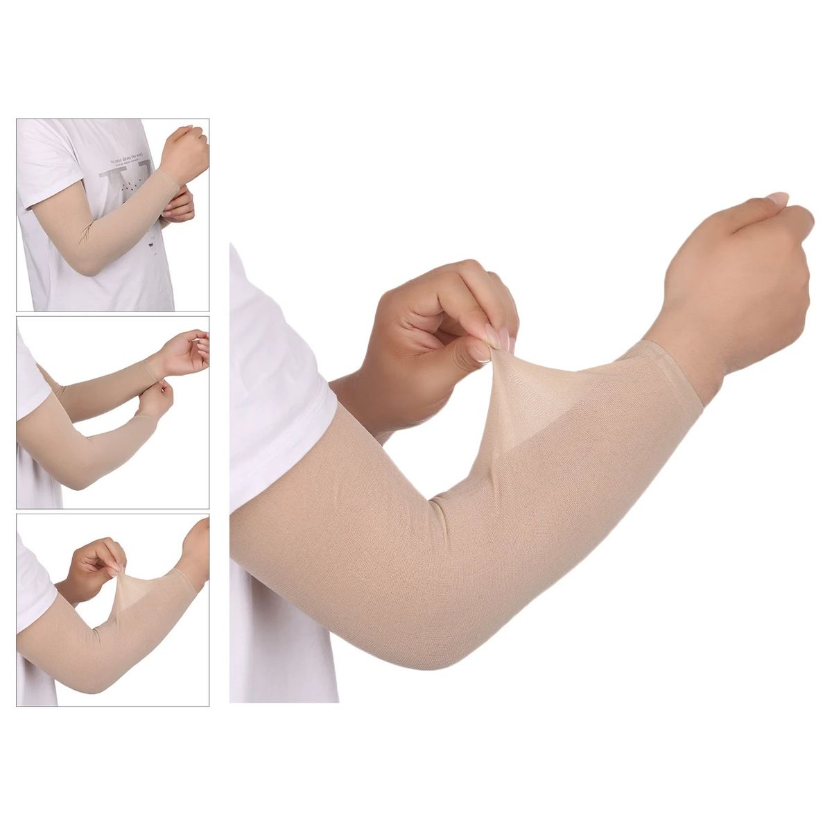 GENERICO - MANGA DE BRAZO PROTECCIÓN SOLAR MULTIPROPOSITO  BEIGE