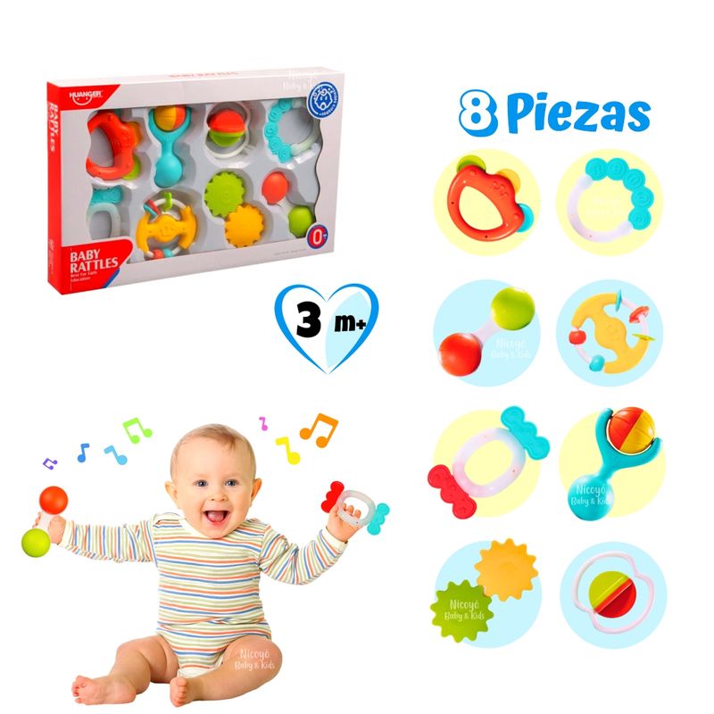 Set de Sonajas de Bebés para la Estimulación Sensorial HUANGER