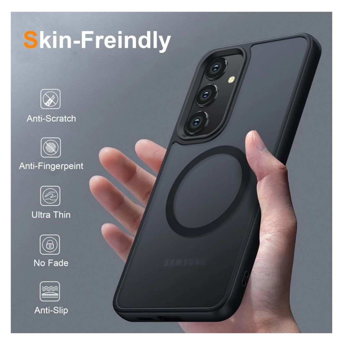 CASE - CASE AHUMADO CON MAGSAFE PARA S25 PLUS - NEGRO