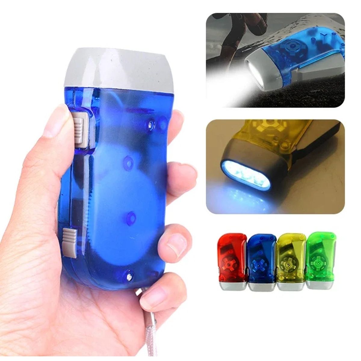 GENERICO - LINTERNA DINAMO LED FRICCION PORTATIL