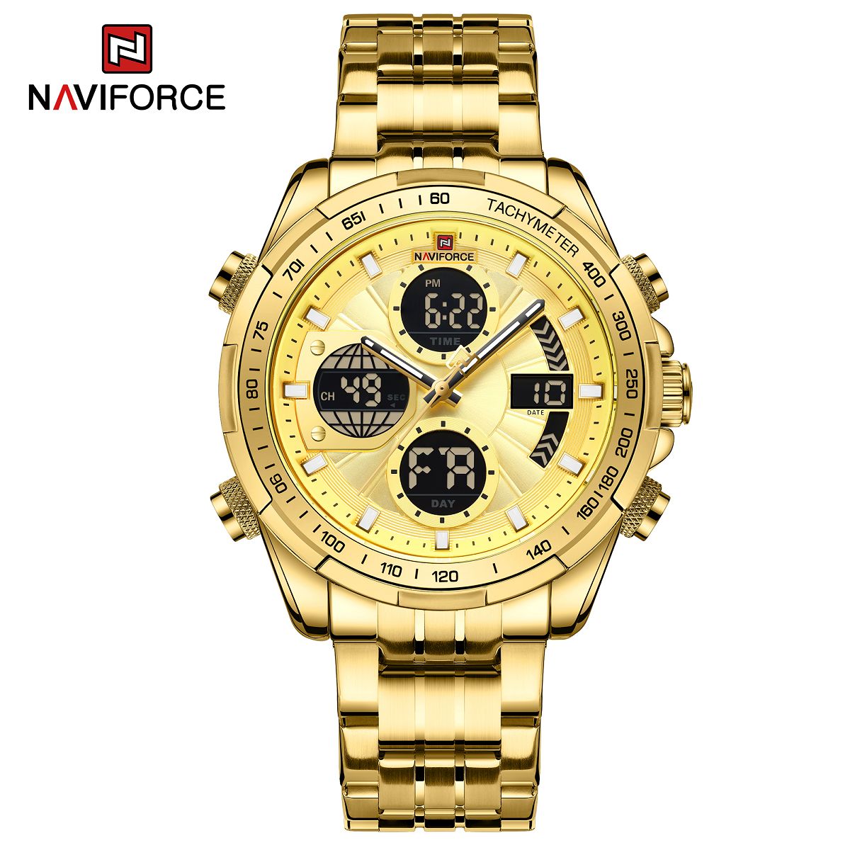 NAVIFORCE - Reloj Naviforce 9197S para Hombre Correa de Acero Inoxidable en Caja