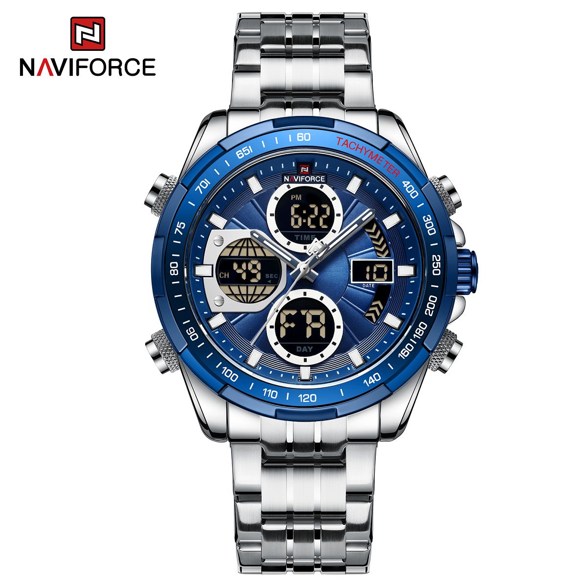 NAVIFORCE - Reloj Naviforce 9197S para Hombre Correa de Acero Inoxidable en Caja