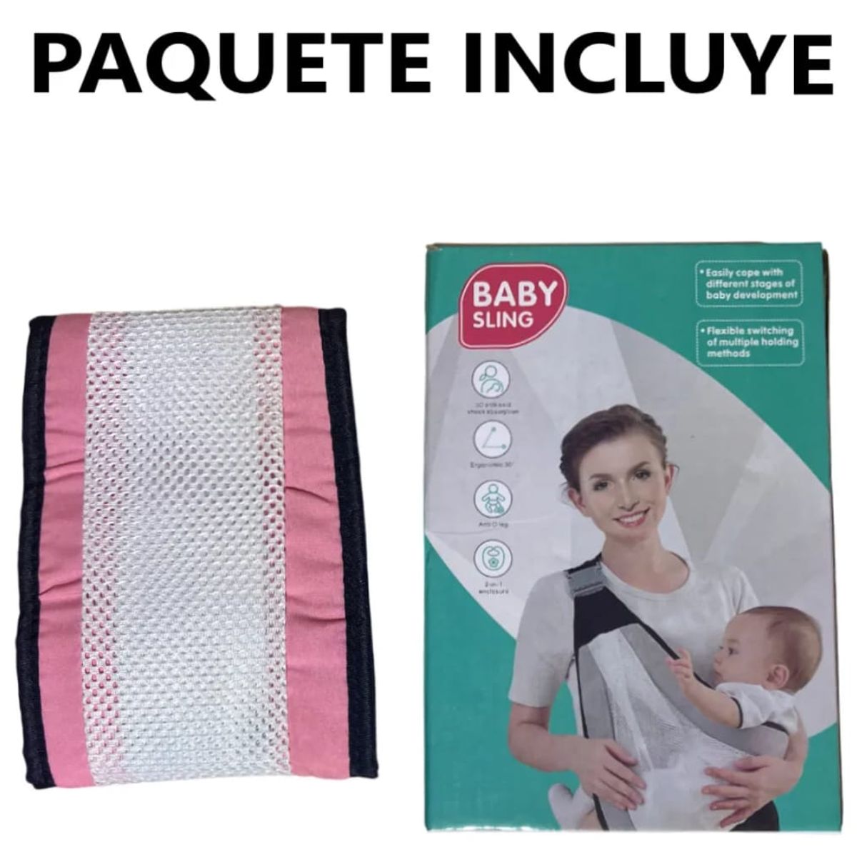 GENERICO - Nuevo Morral Canguro Fular Portabebe Multifuncion rosado