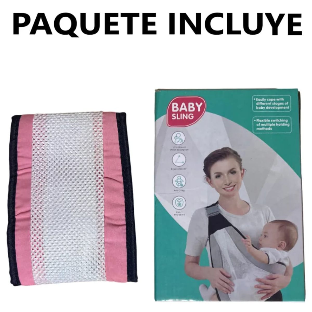 GENERICO - Nuevo Morral Canguro Fular Portabebe Multifuncion rosado