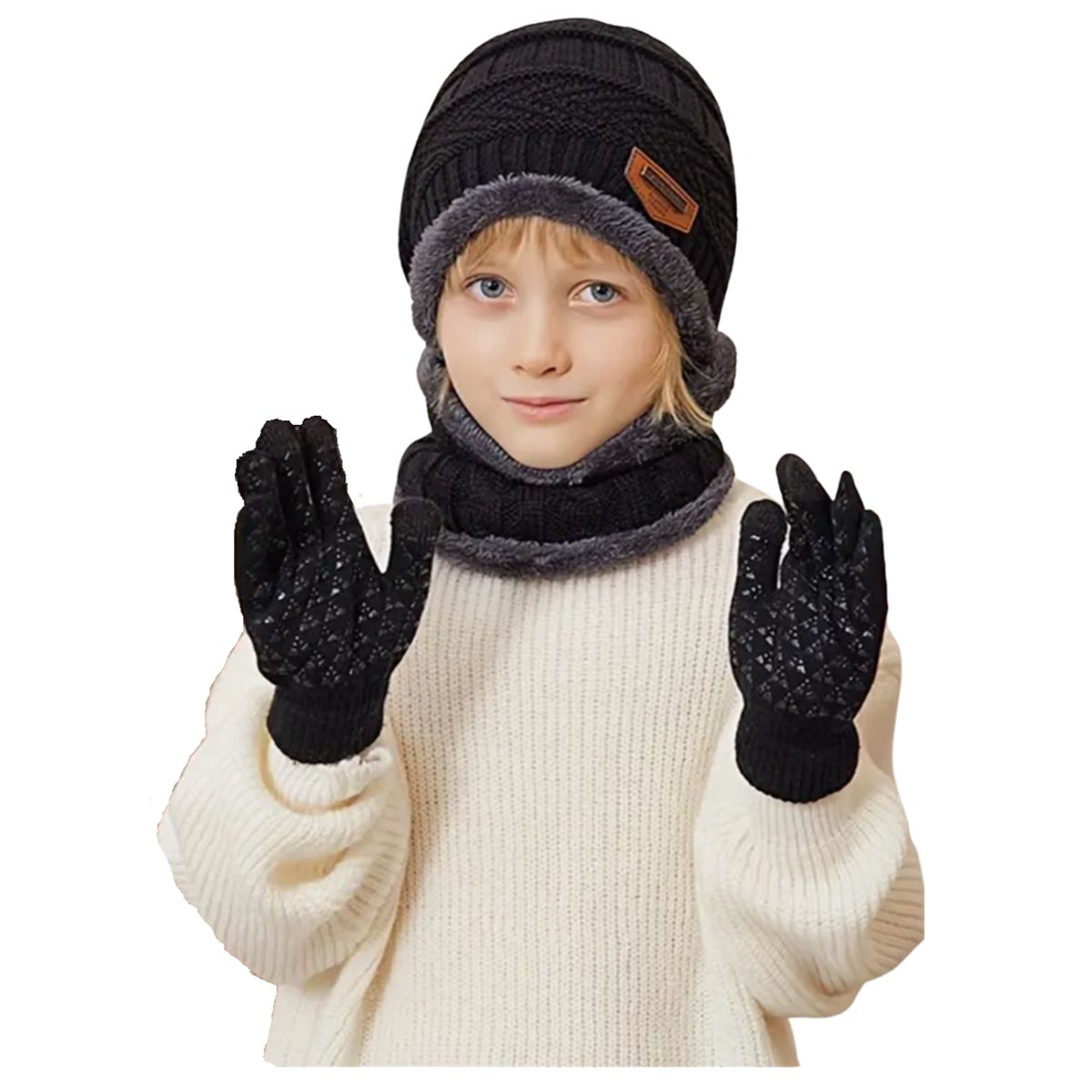 GENERICO - Gorro Bufanda Y Guantes Set Frio Invierno Niños 3-10 Años