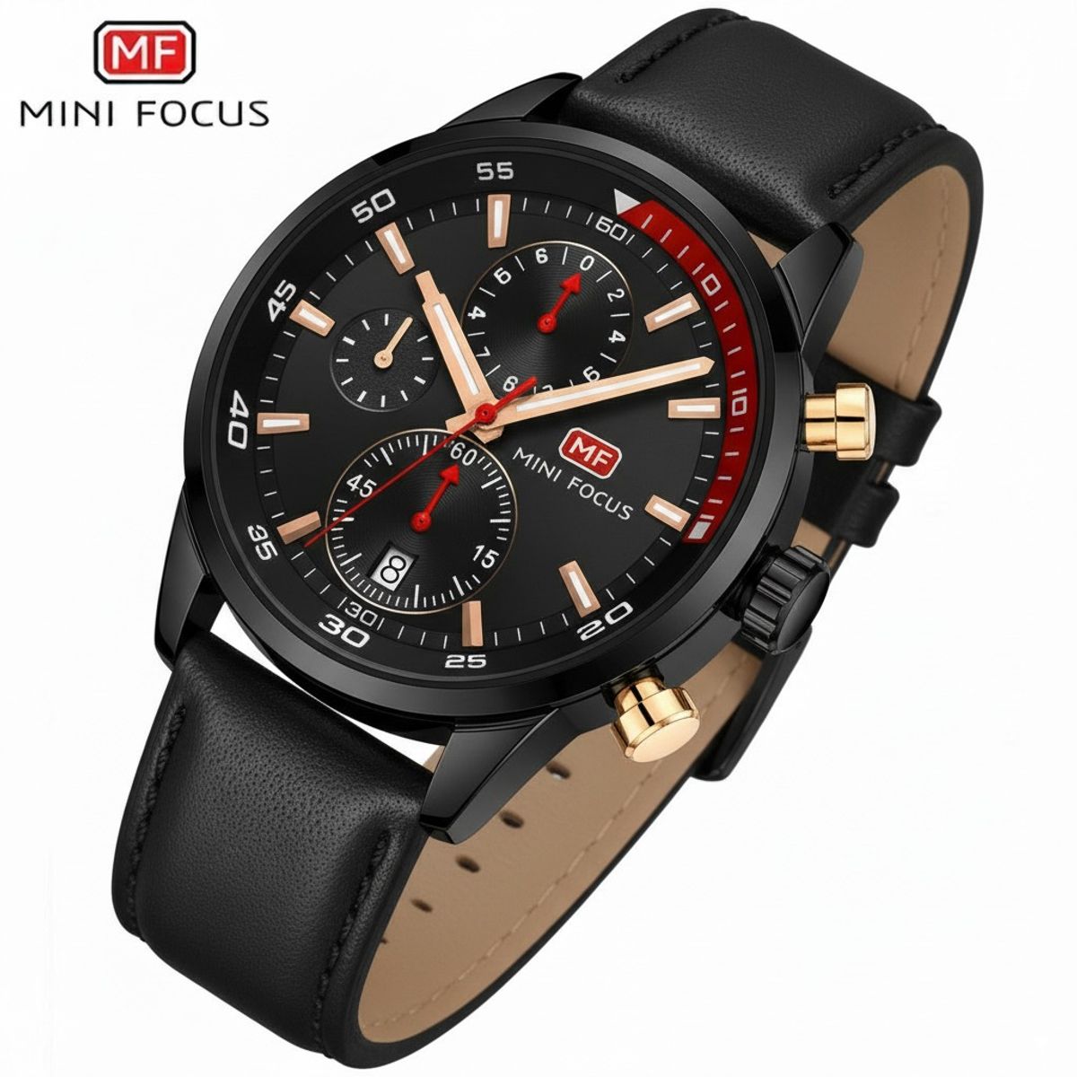 MINI FOCUS - Reloj Mini Focus 0017G para Hombre con Correa de Cuero en Caja