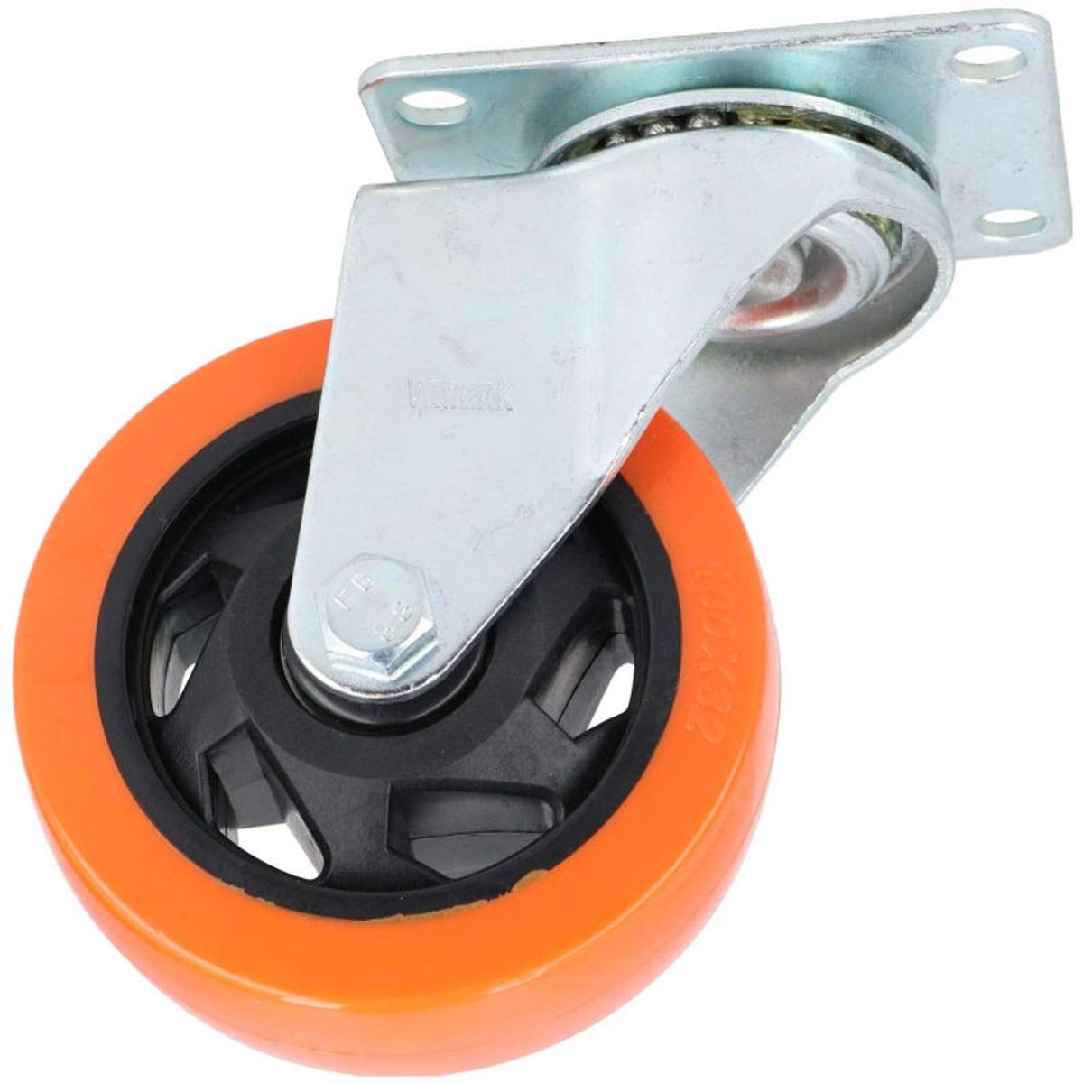 GENERICO - Rodamiento Garrucha giratoria naranja de 4 pulg con freno EDIROF-4PULG