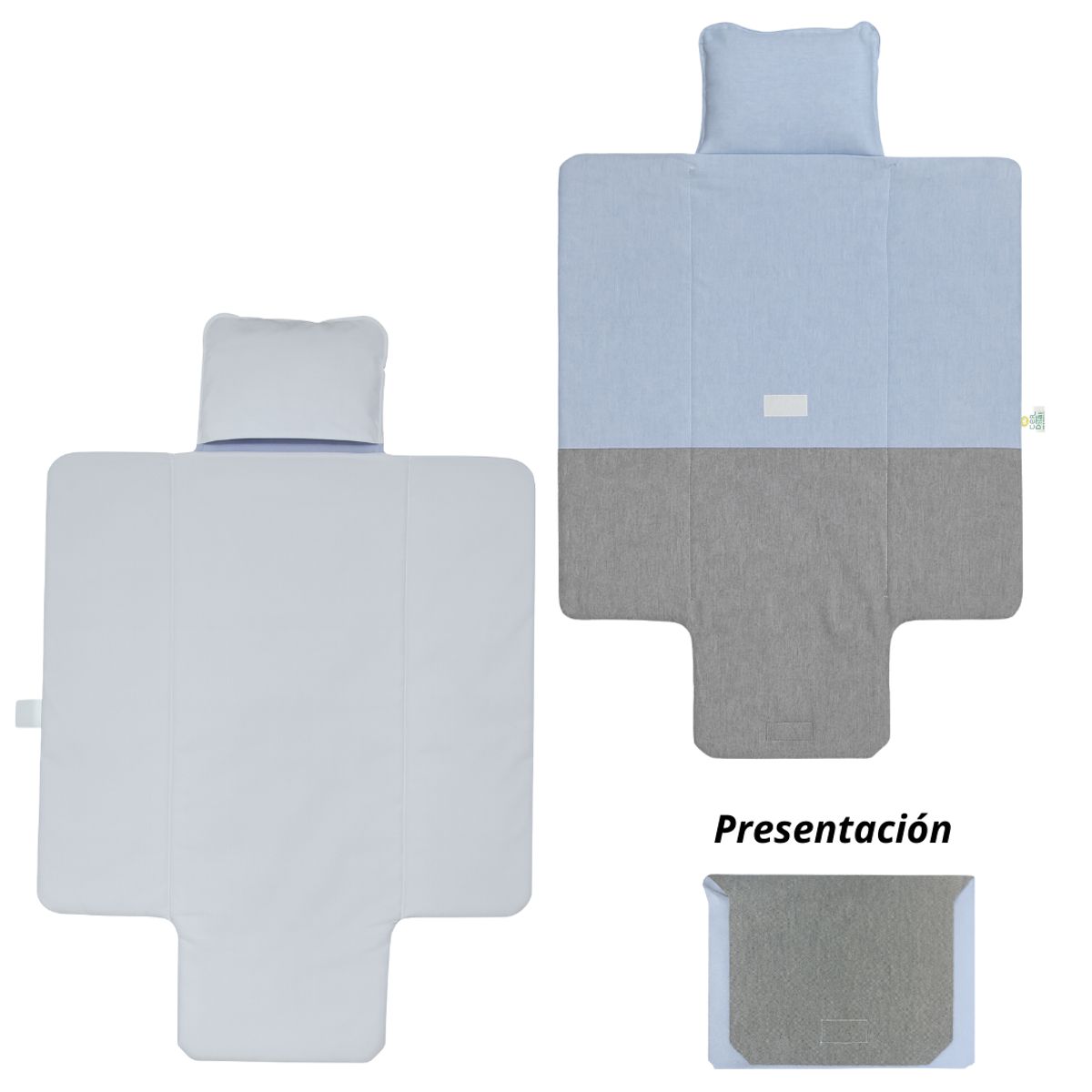 GENERICO - Cambiador de Pañal Portátil con Almohada Bebé Azul acero